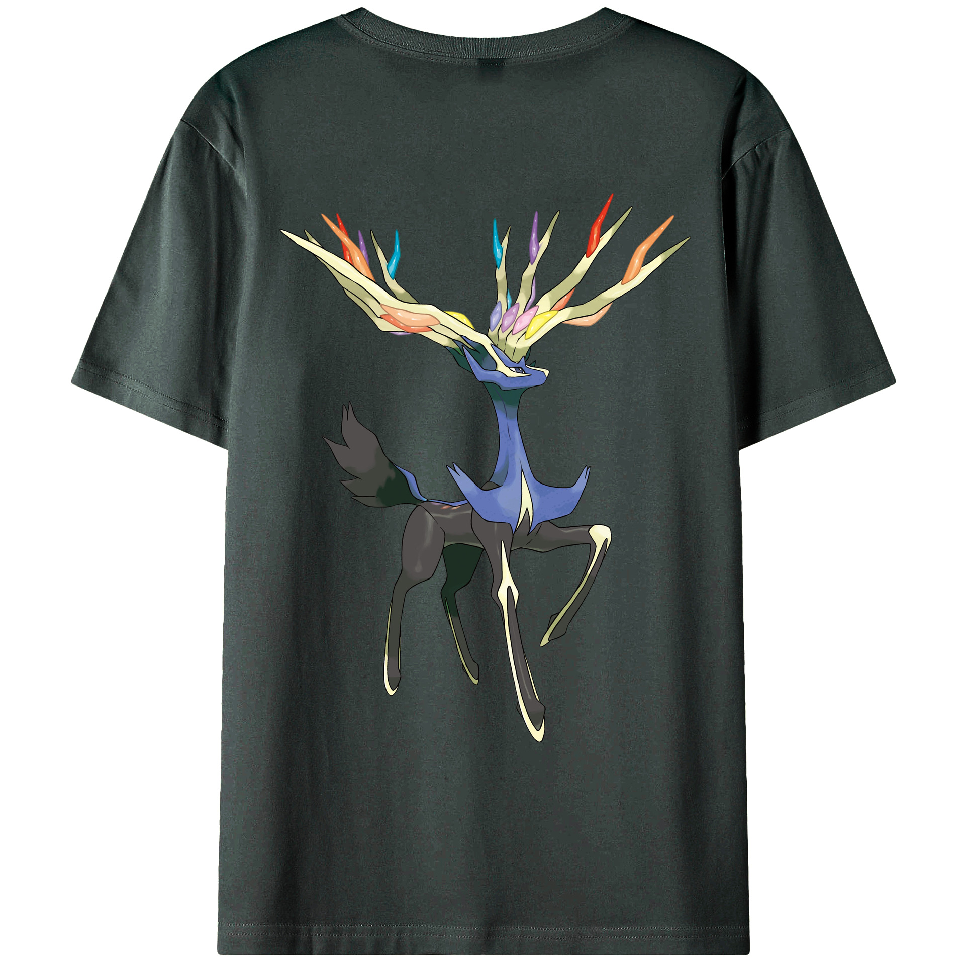 （画像用） ポケットモンスター Pokémon 綿100％ メンズ半袖Tシャツ（バックプリント） 通気性